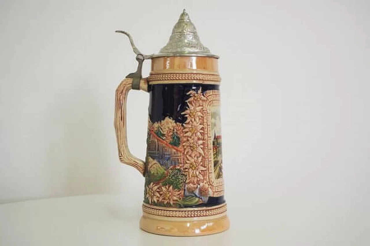 Boccale da birra tedesco in ceramica, anni '80 1406770