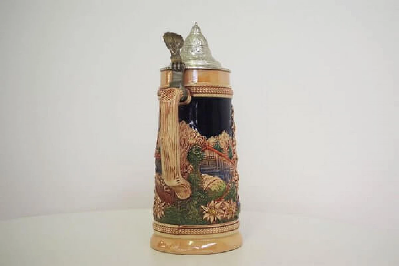 Boccale da birra tedesco in ceramica, anni '80 1406775