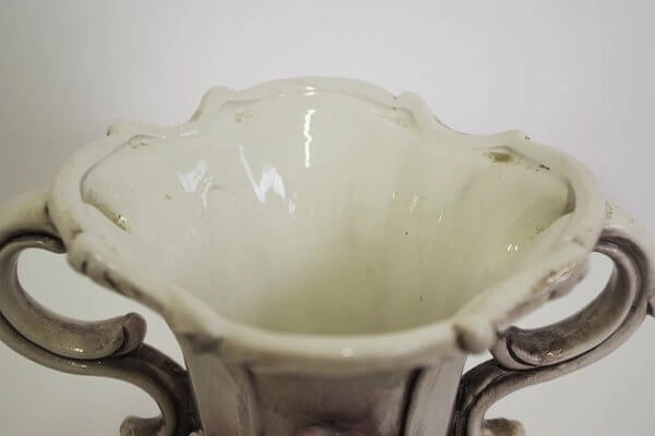 Capodimonte porcelain pitcher with floral decoration, 1940s 1406780