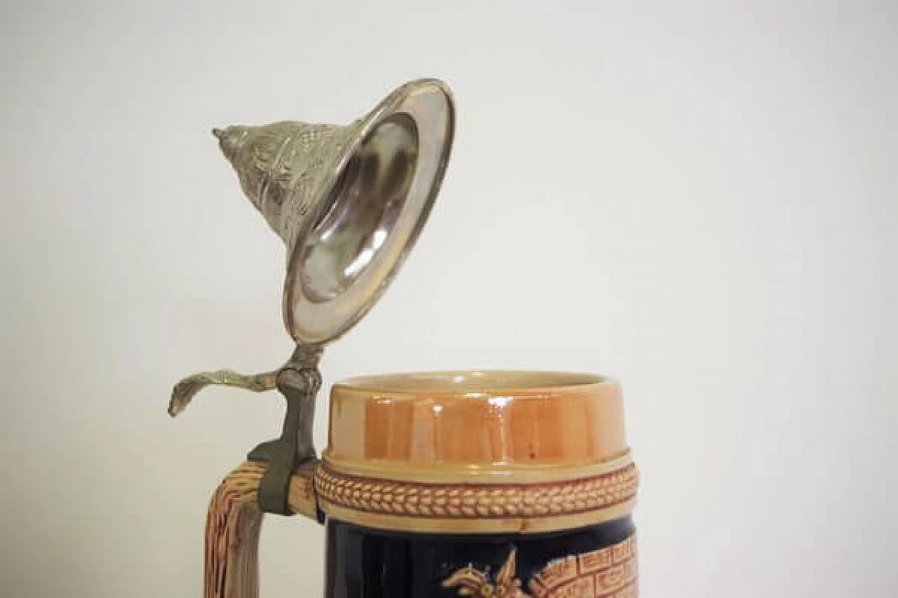 Boccale da birra tedesco in ceramica, anni '80 1406818