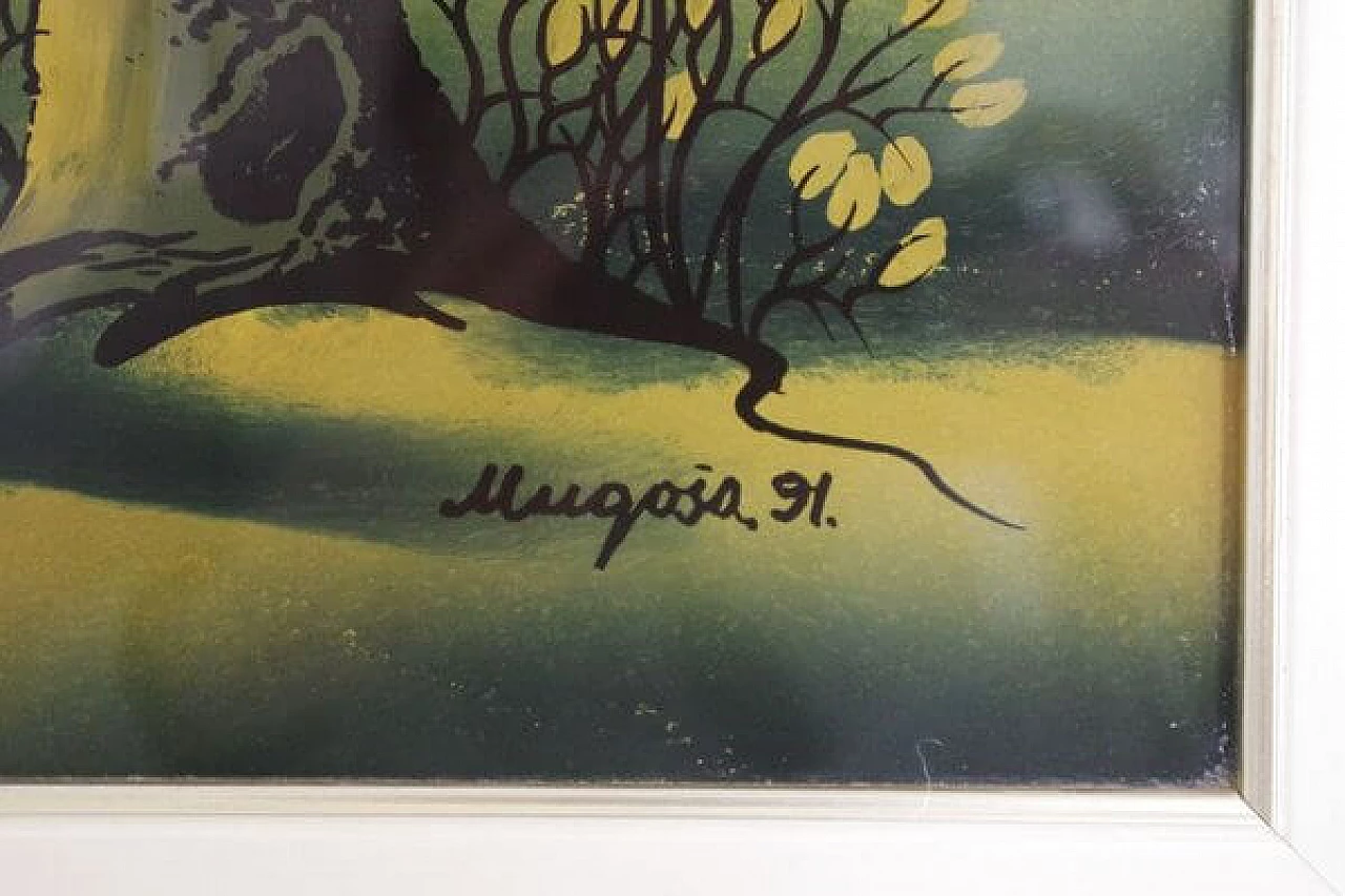 Mugosa, triptych of naive oil paintings on canvas, 1991 1406824