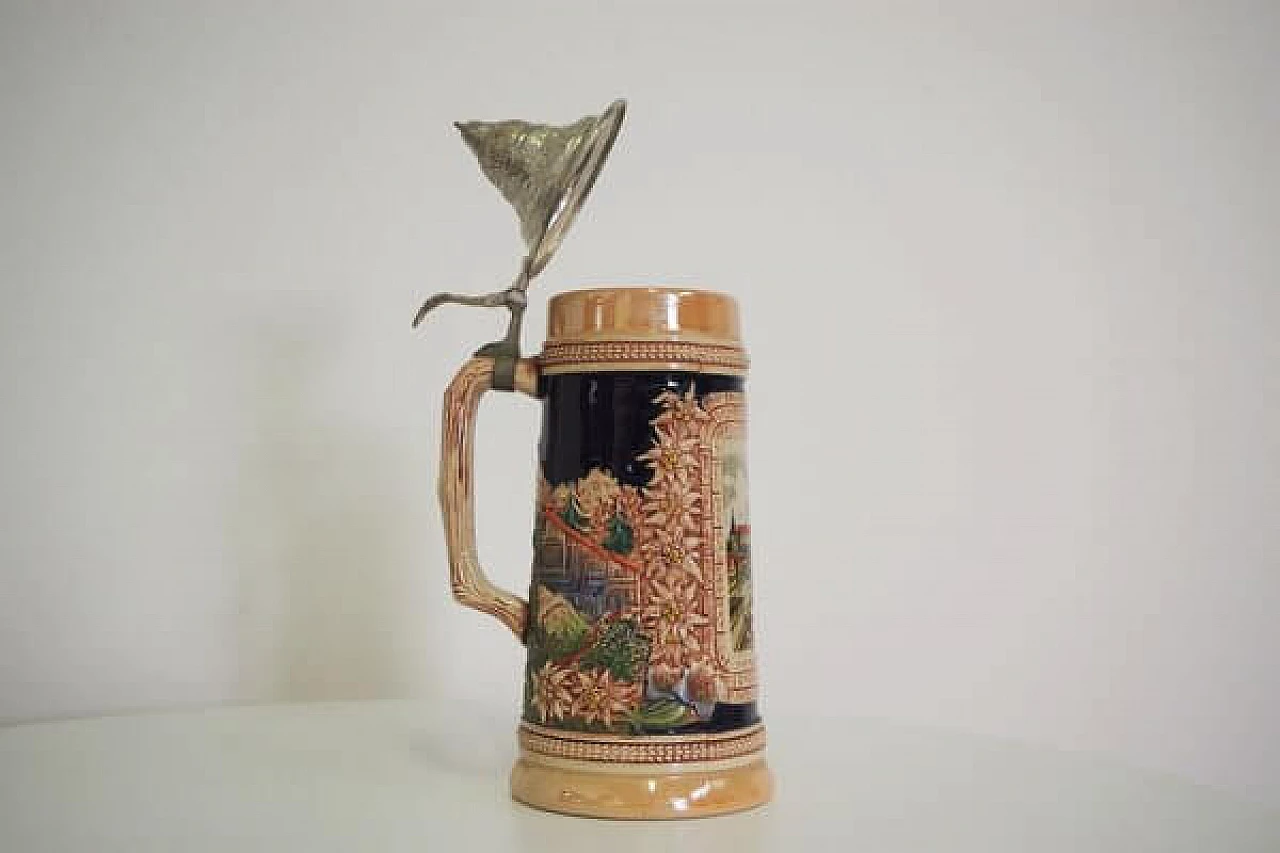 Boccale da birra tedesco in ceramica, anni '80 1406829