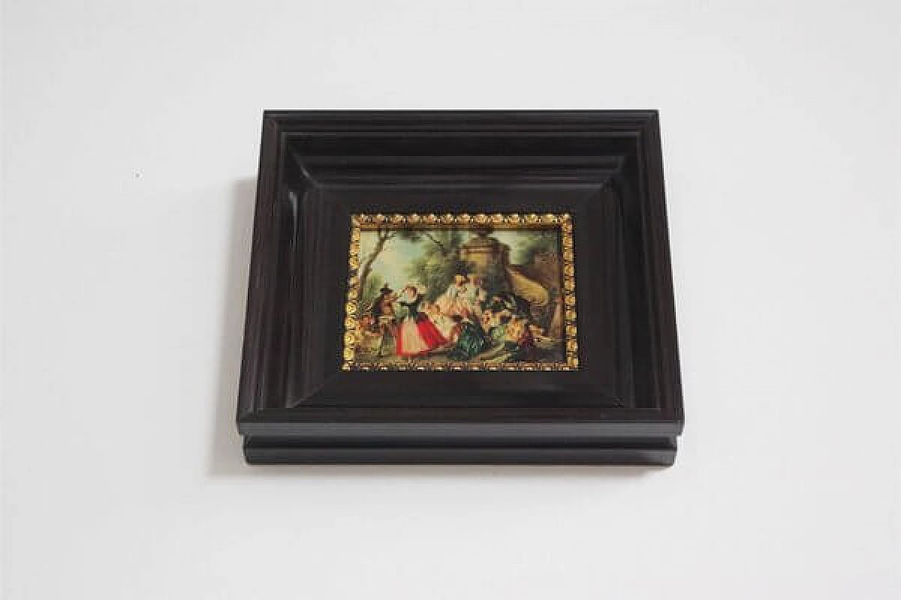 Gallant scene, painted print, 1970s 1406832