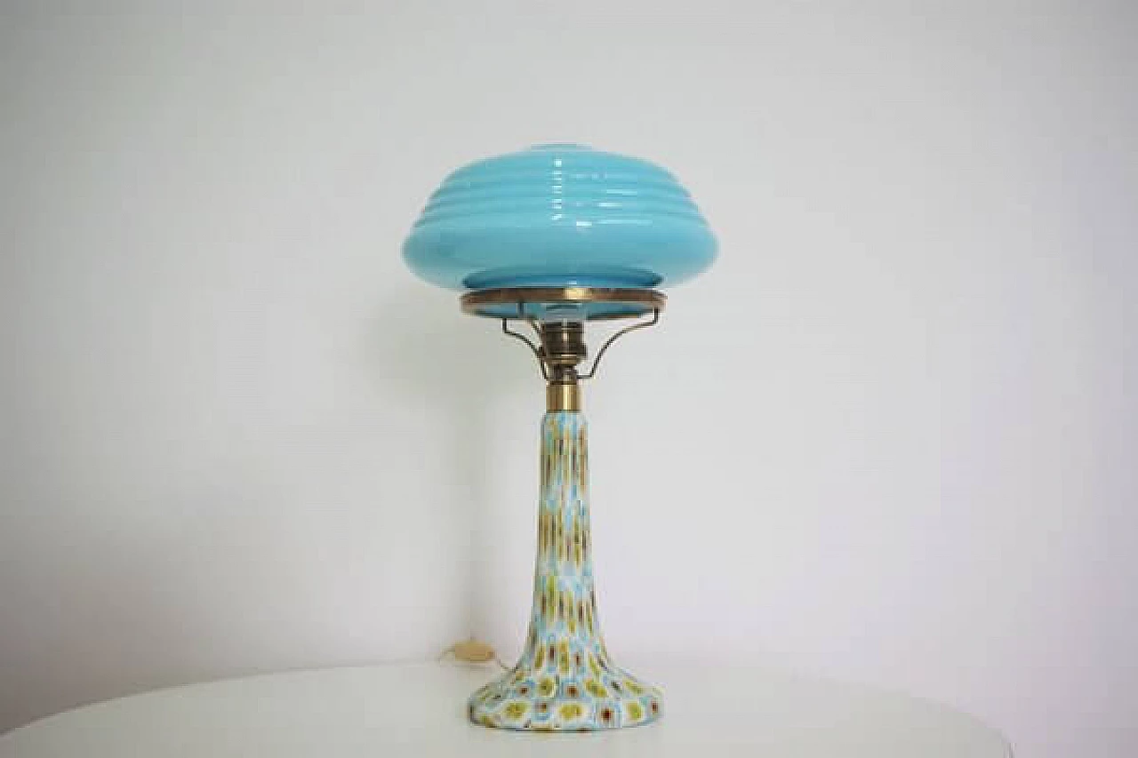 Hand-painted Murano glass table lamp, 1950s 1406841