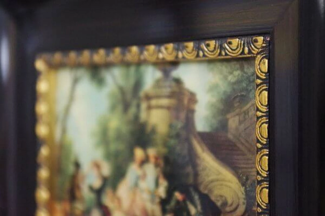 Gallant scene, painted print, 1970s 1406848