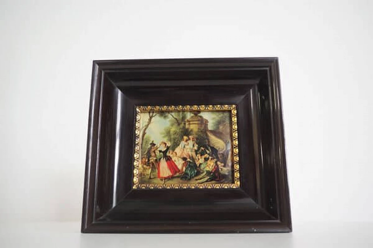 Gallant scene, painted print, 1970s 1406852