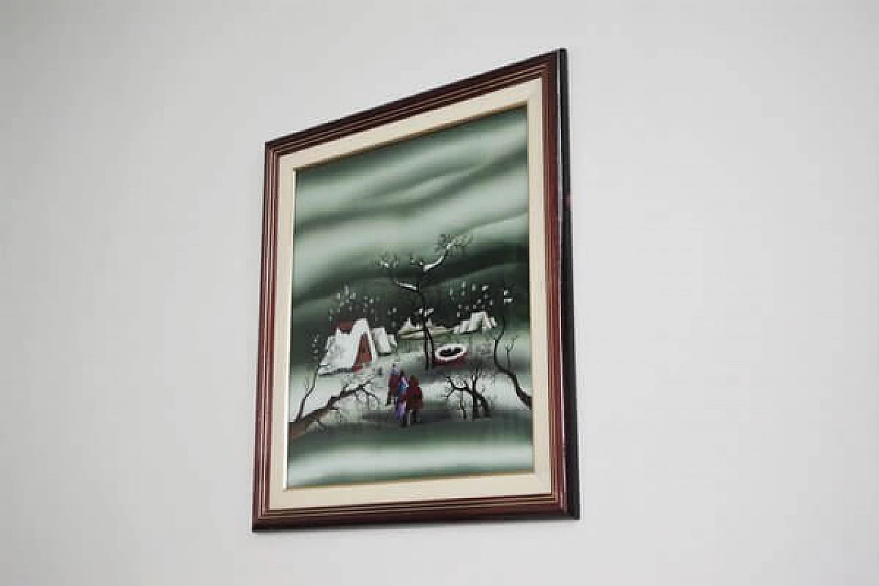 Mugosa, triptych of naive oil paintings on canvas, 1991 1406867