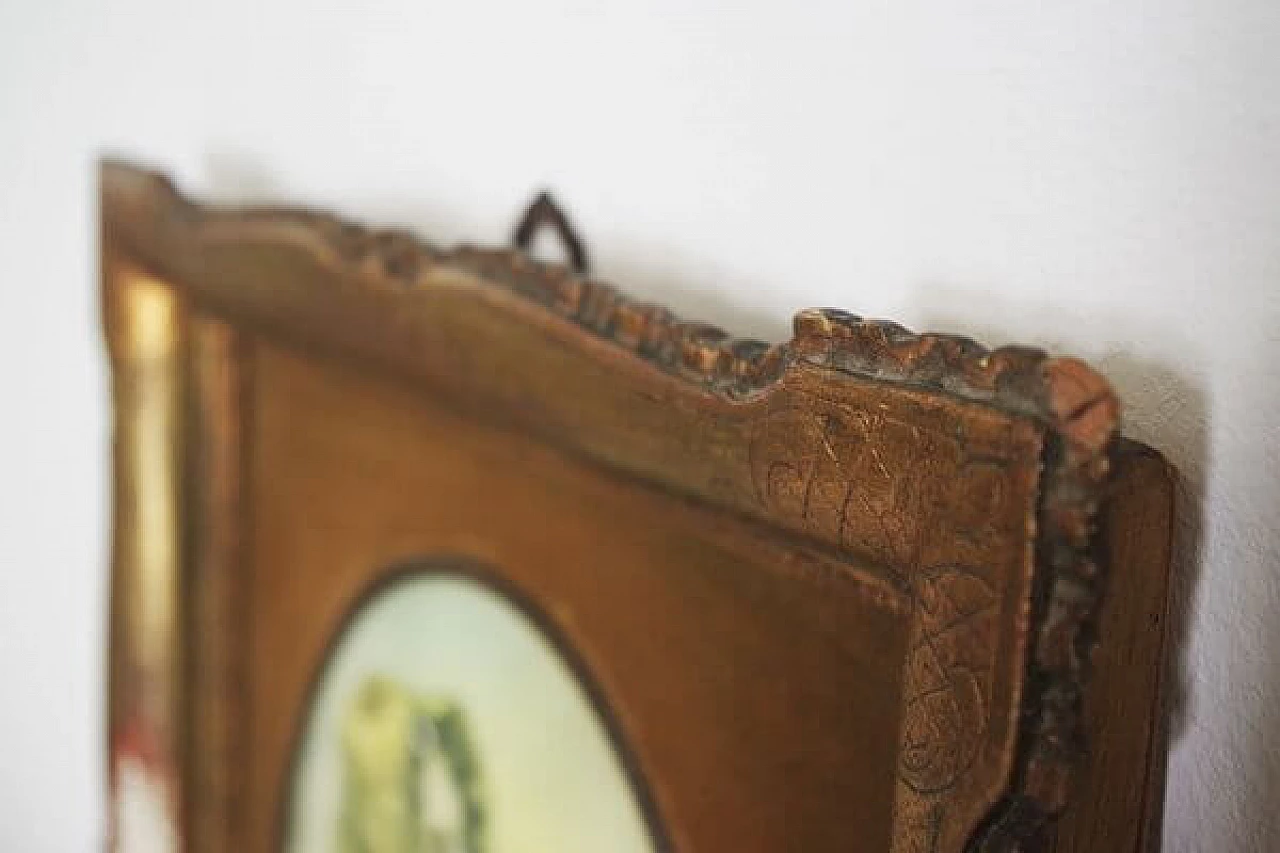 Devotional painting in plastic with wooden frame, 1960s 1406873