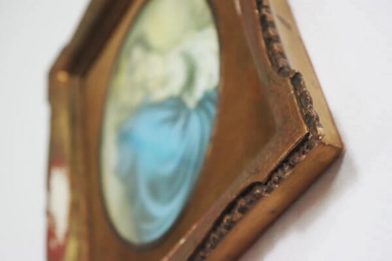 Devotional painting in plastic with wooden frame, 1960s 1406878