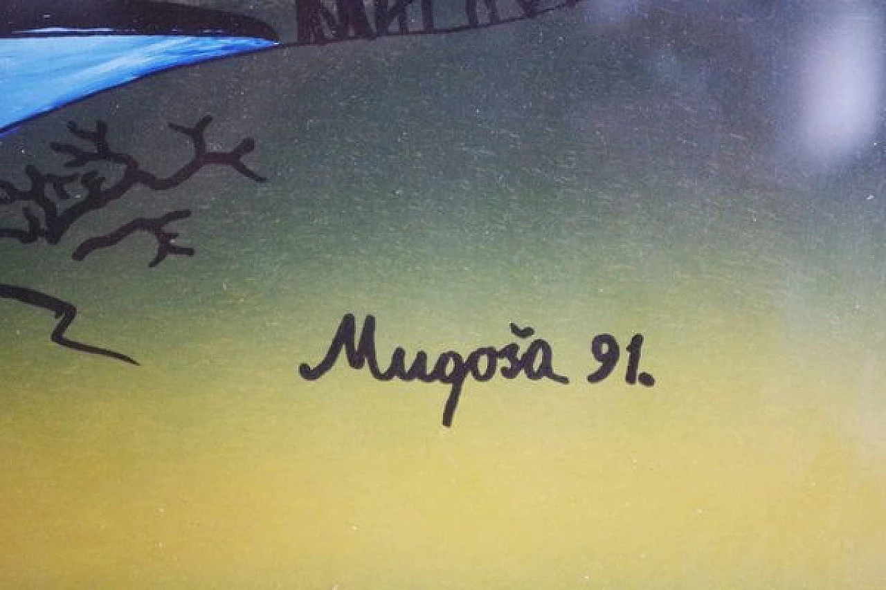 Mugosa, triptych of naive oil paintings on canvas, 1991 1406885