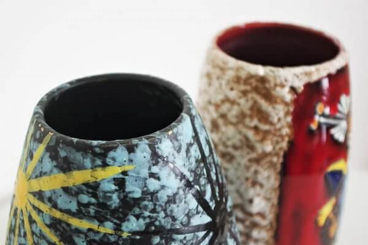 Pair of San Marino polychrome vases, 1950s 1406885