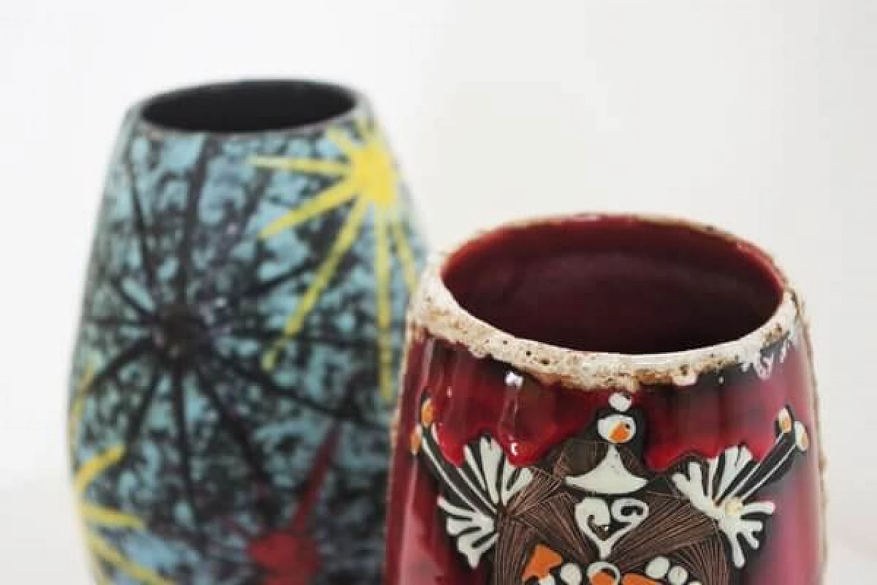 Pair of San Marino polychrome vases, 1950s 1406888