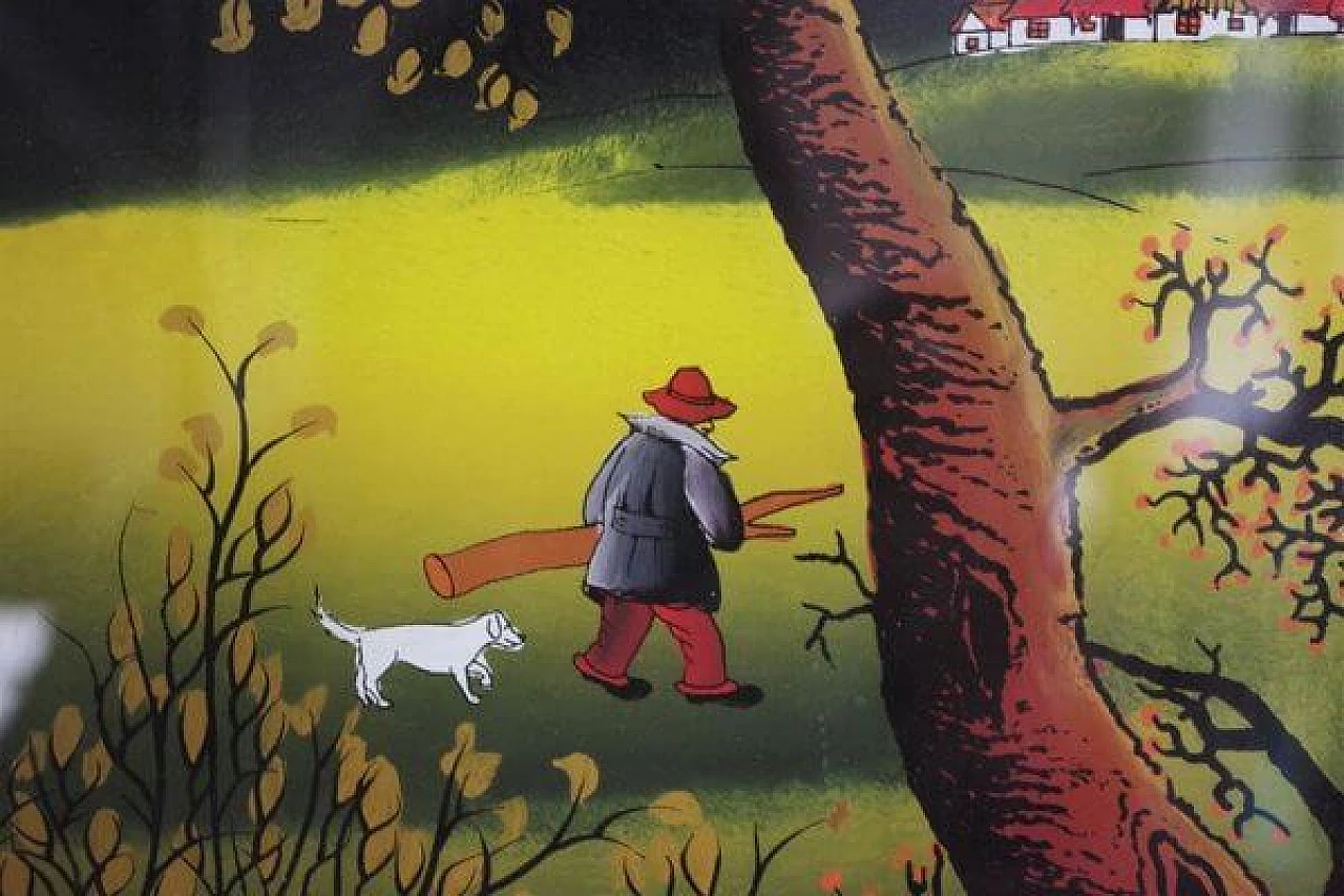 Mugosa, triptych of naive oil paintings on canvas, 1991 1406894