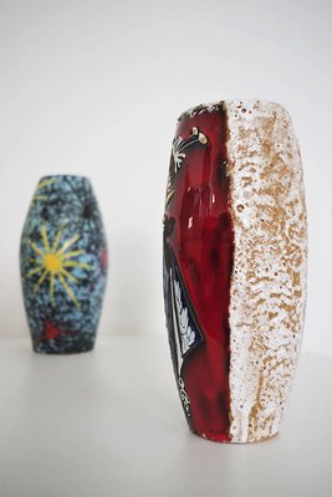 Pair of San Marino polychrome vases, 1950s 1406911