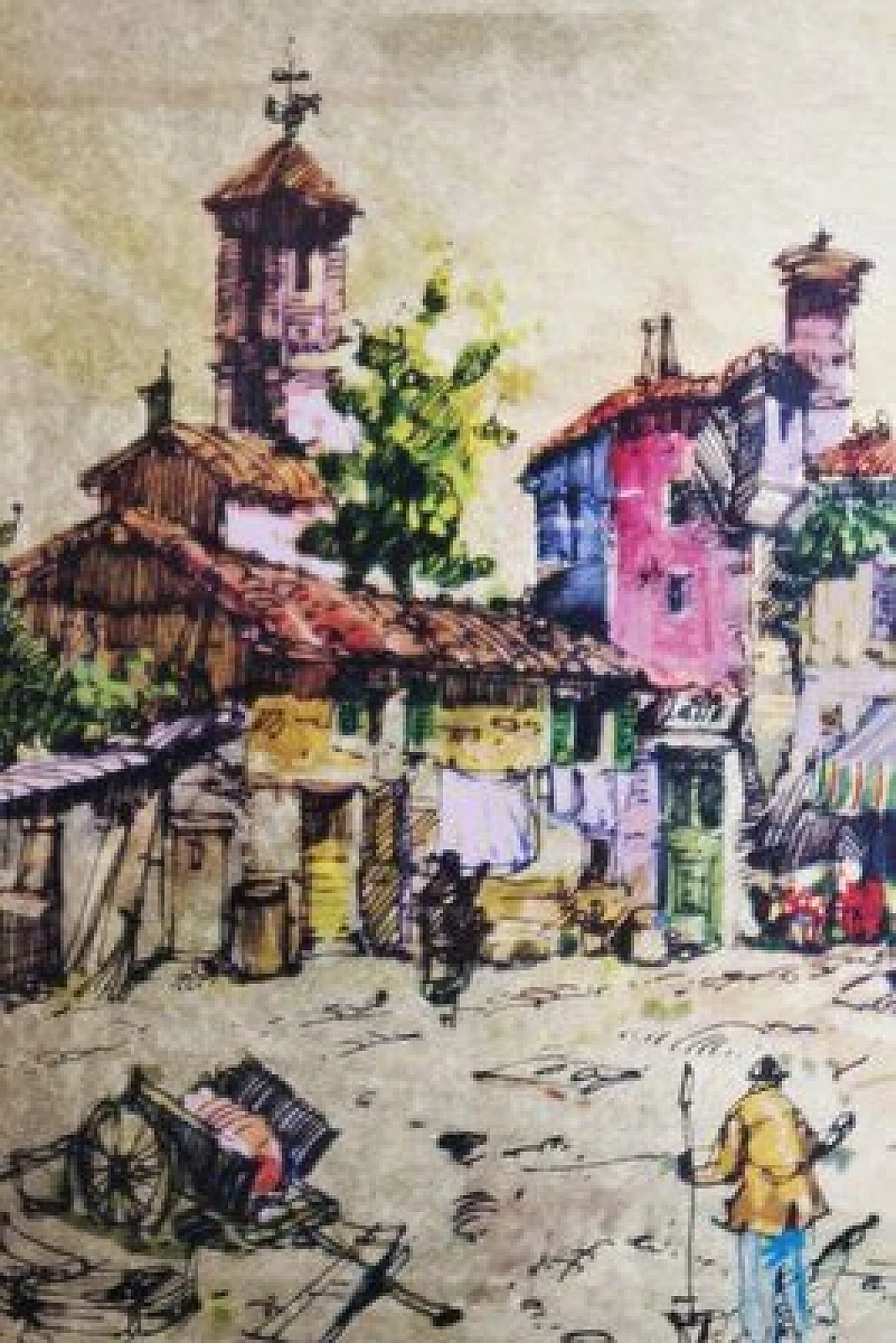 Painting made of gold leaf with silvered frame, 1970s 1406930