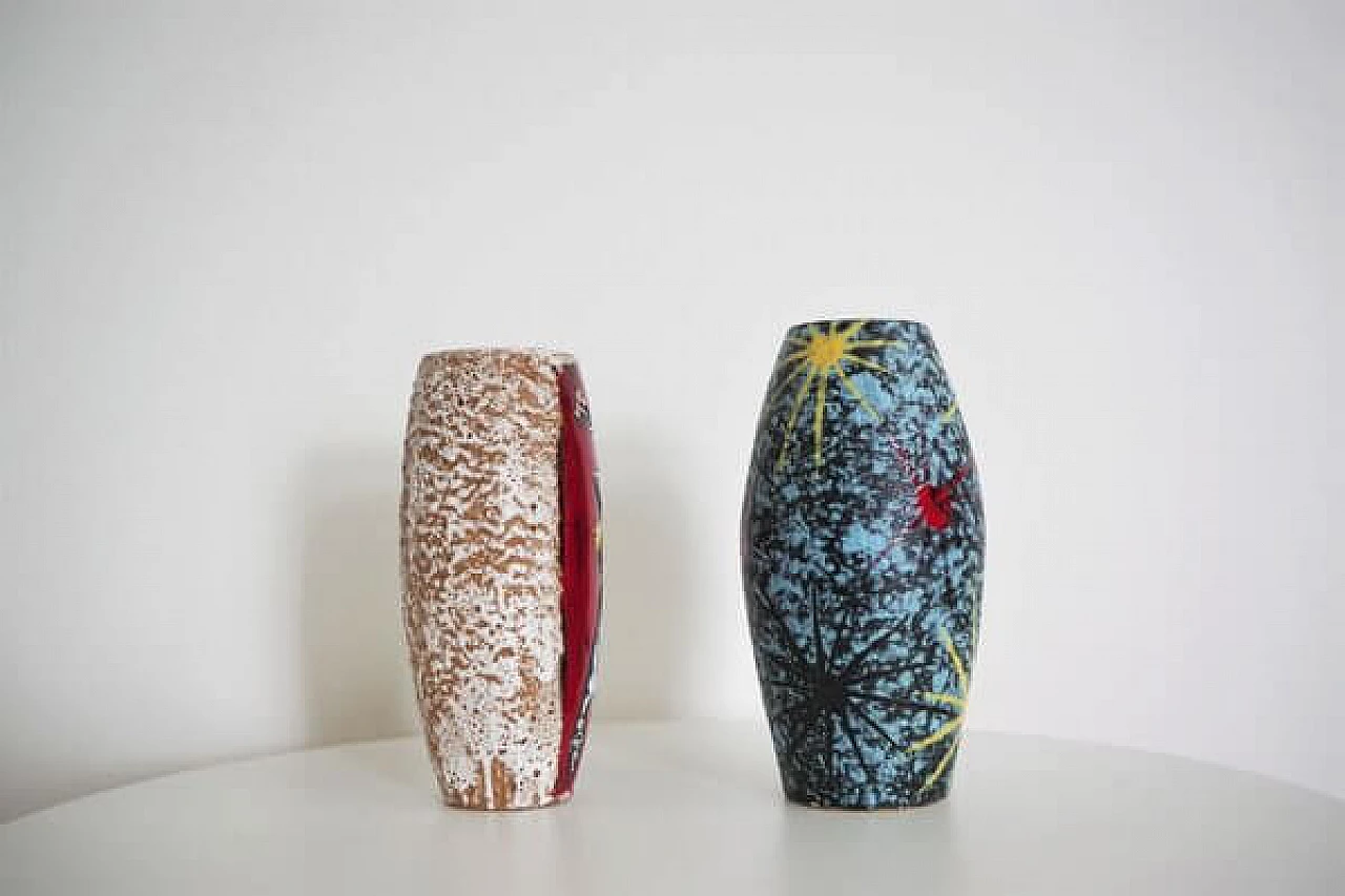 Pair of San Marino polychrome vases, 1950s 1406930