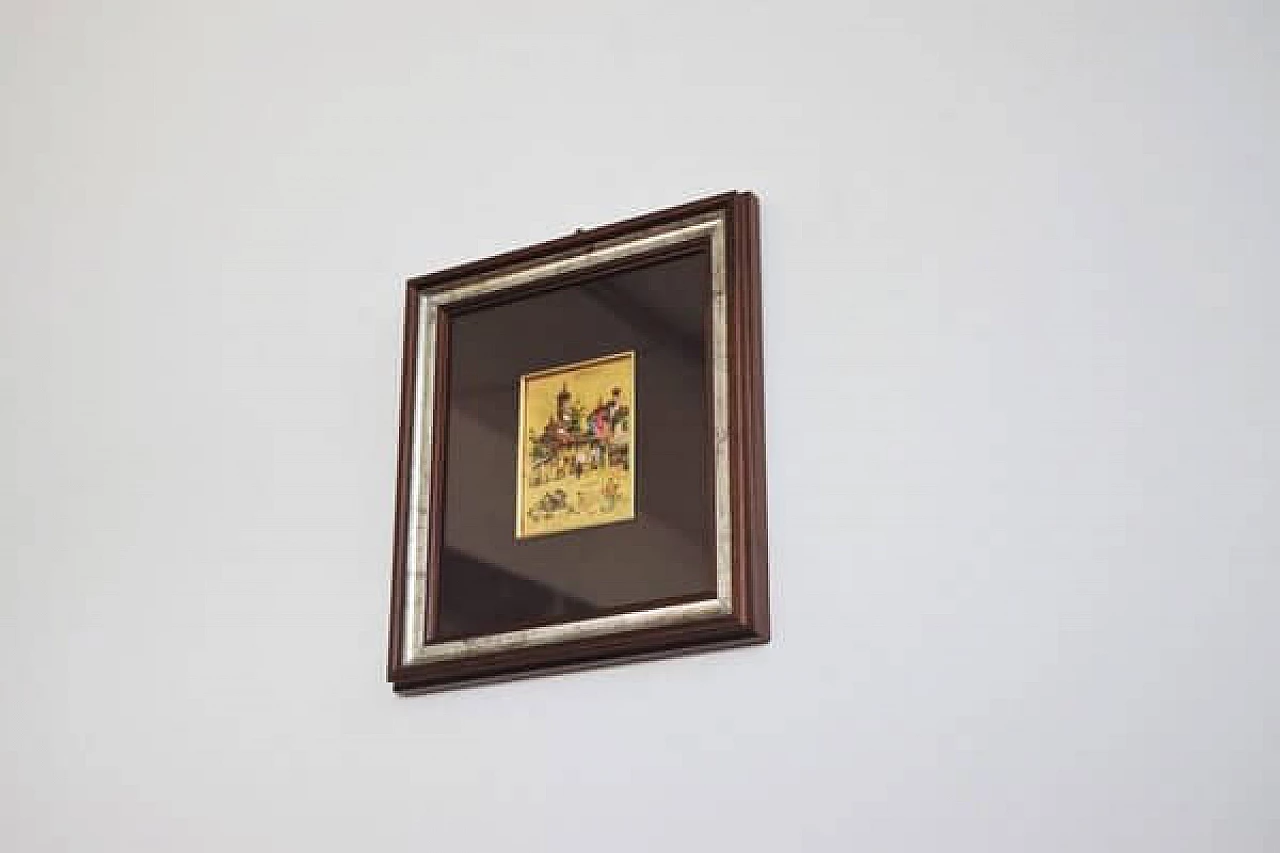 Painting made of gold leaf with silvered frame, 1970s 1406933
