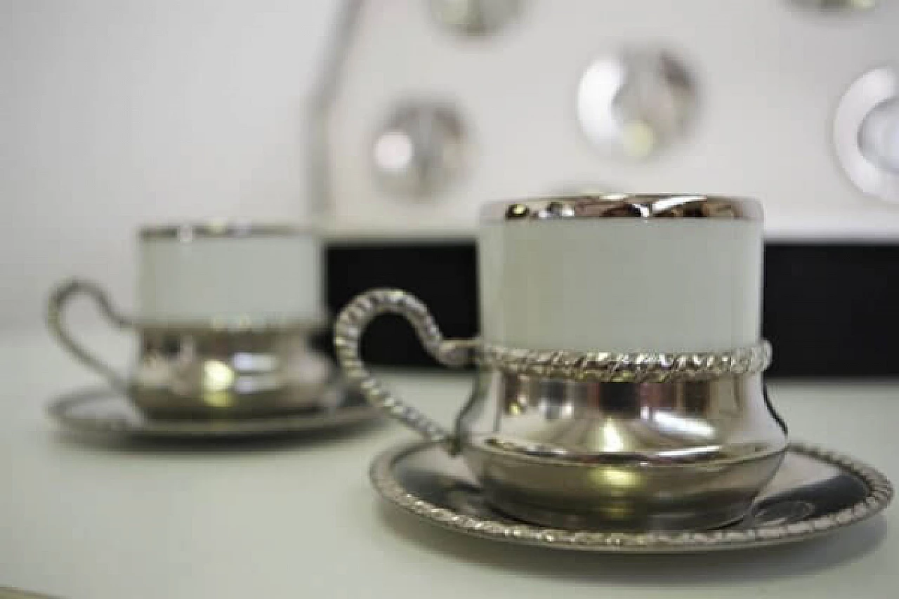 Coffee service of 25 pieces in silver and pewter, 1970s 1406934