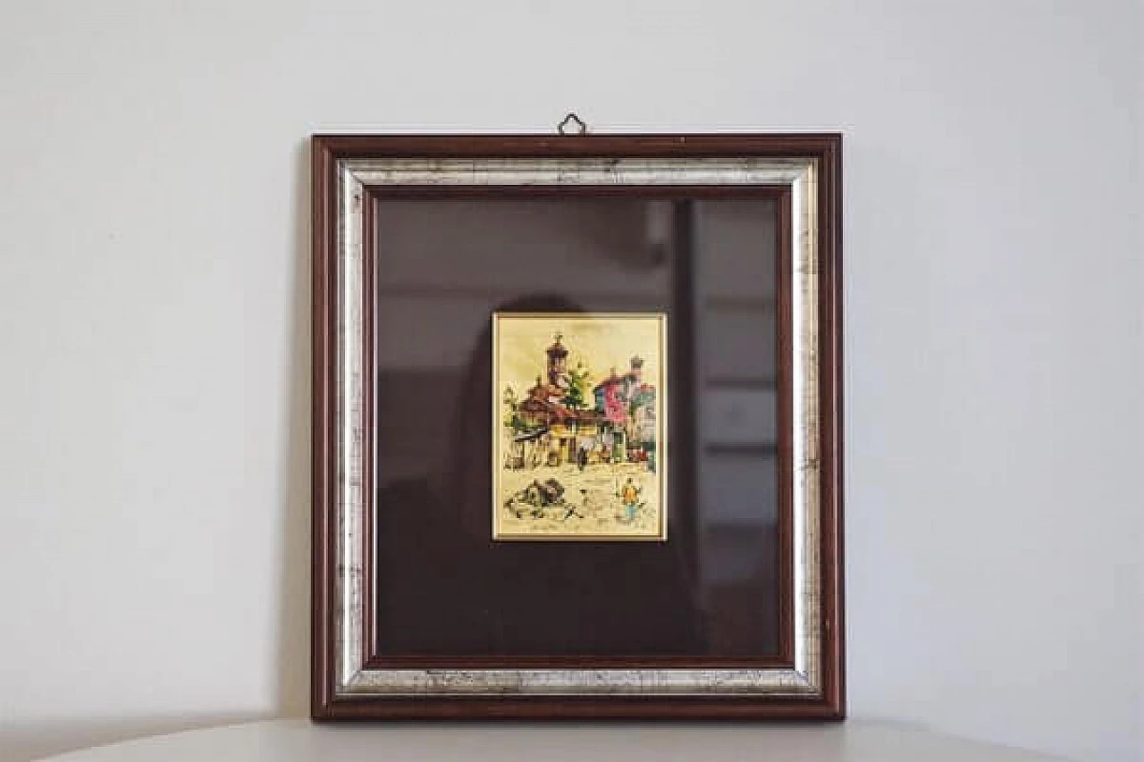 Painting made of gold leaf with silvered frame, 1970s 1406946