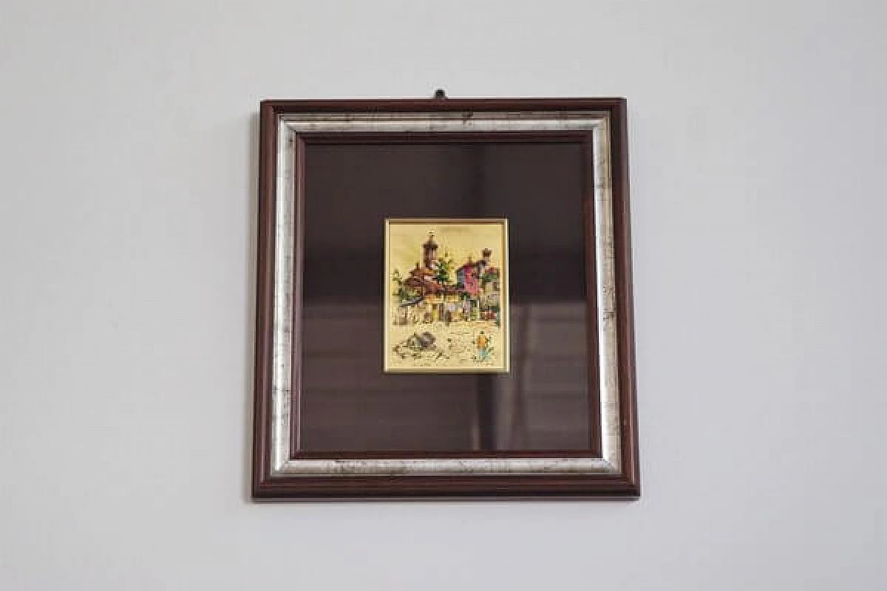 Painting made of gold leaf with silvered frame, 1970s 1406948