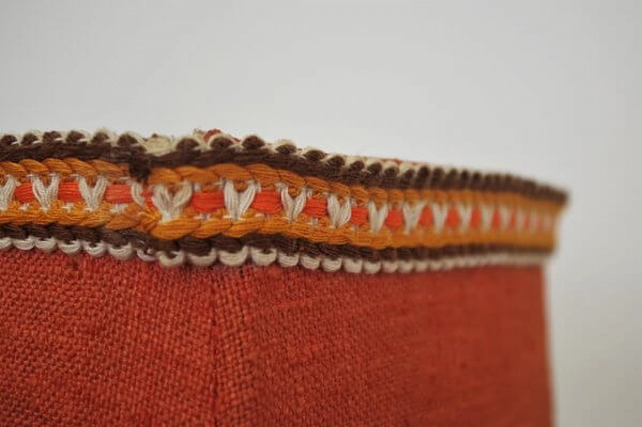 Table lamp in wooden with embroidered lampshade, 1970s 1406993