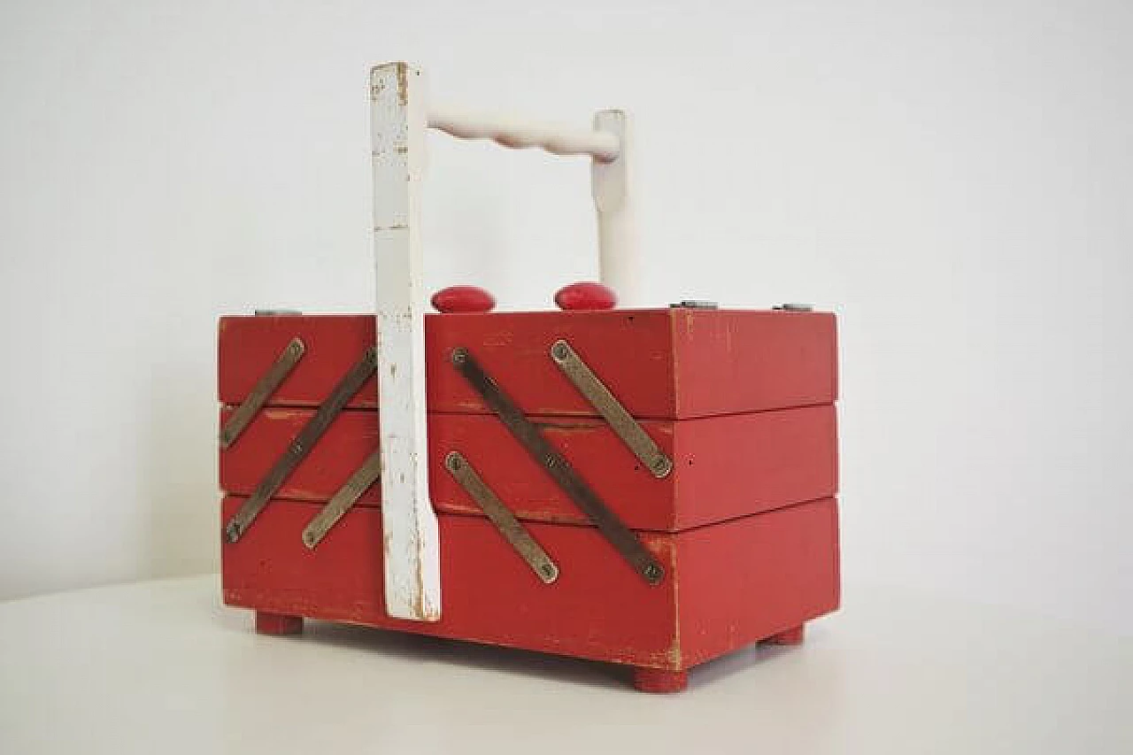 Scatola da sarto in legno, anni '60 1406993