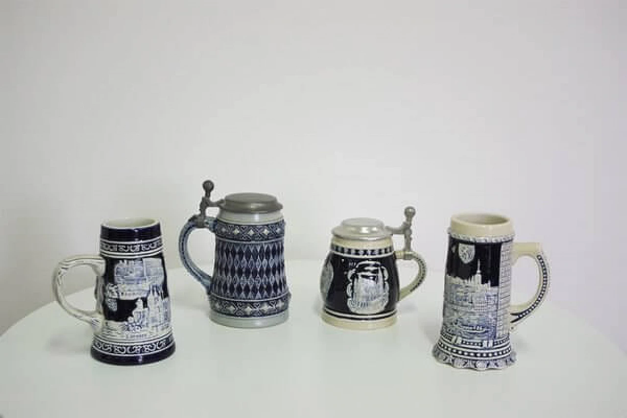 4 Porcelain beer mugs, 1980s 1407016