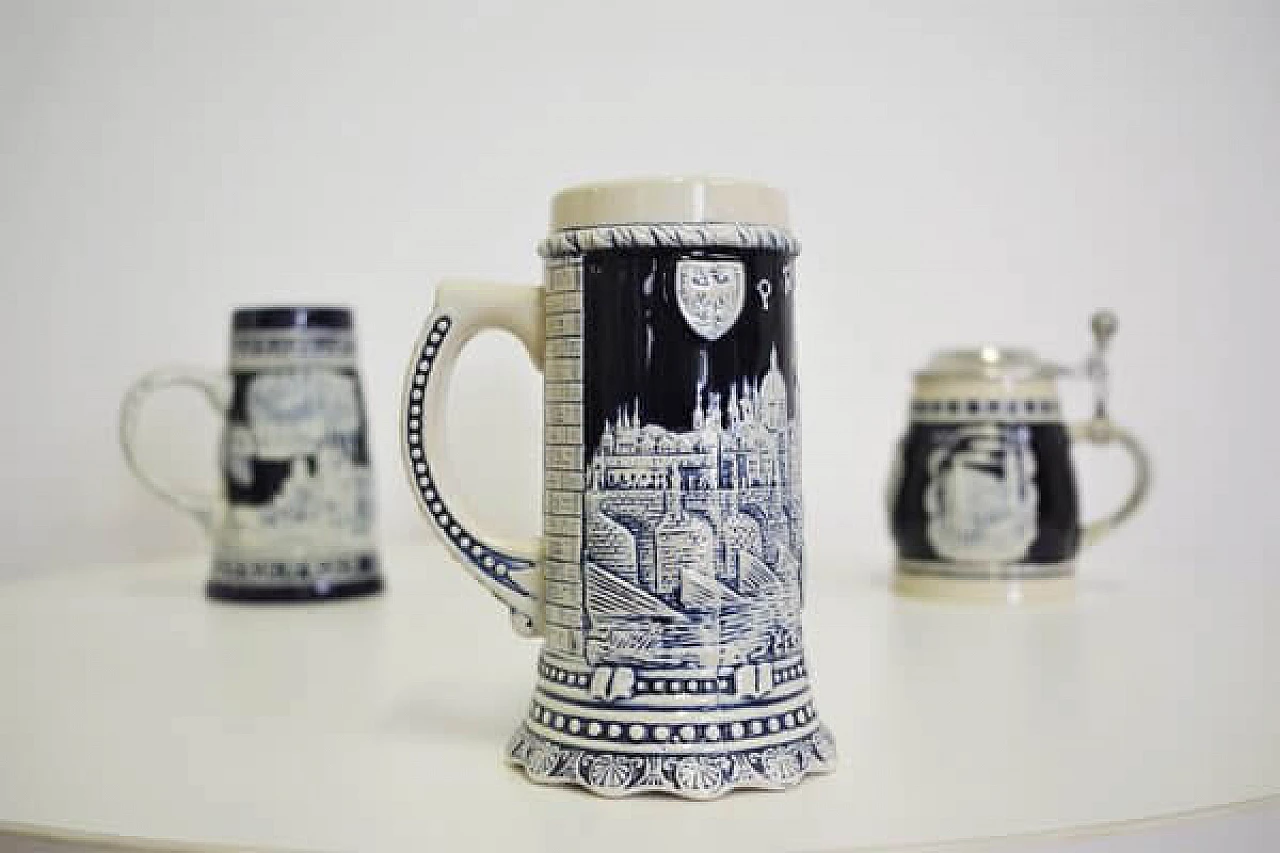 4 Porcelain beer mugs, 1980s 1407023