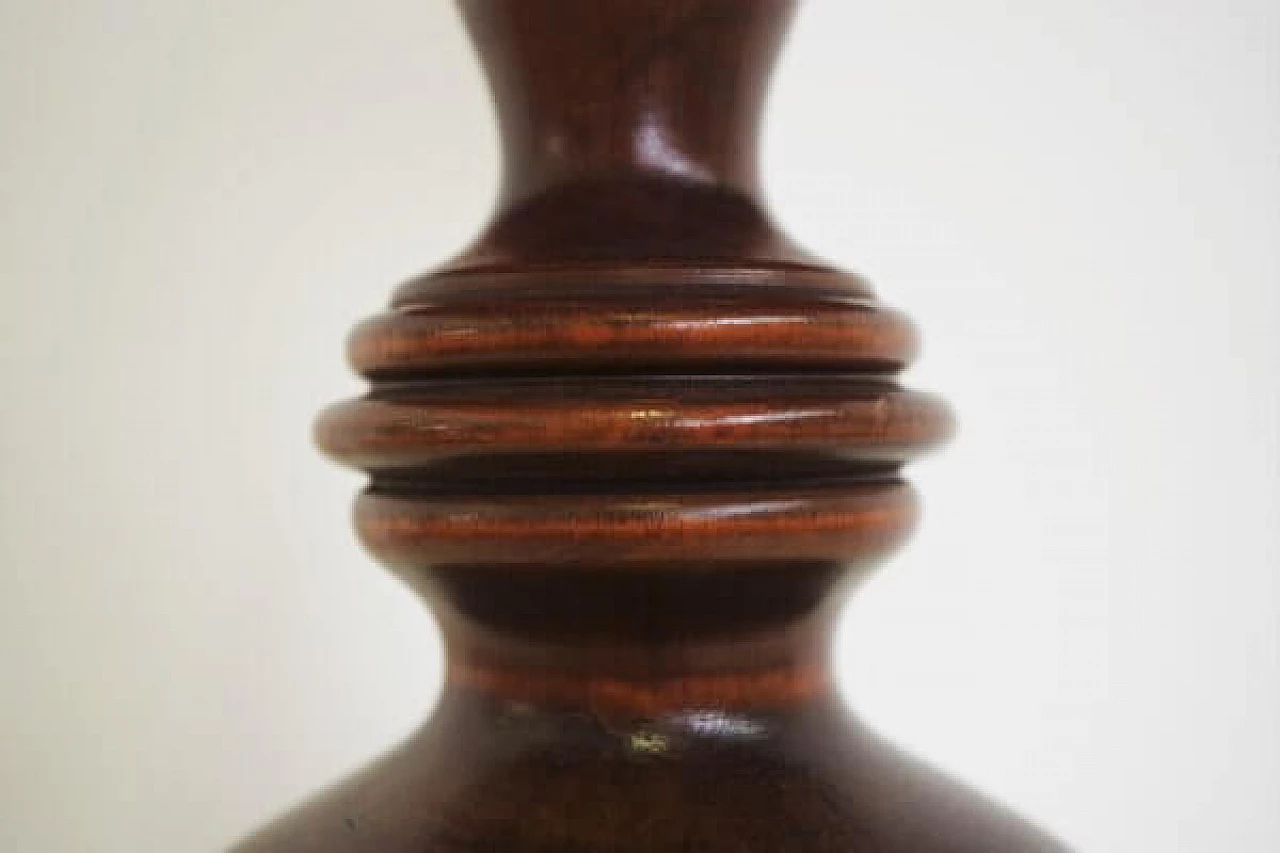 Table lamp in wooden with embroidered lampshade, 1970s 1407023