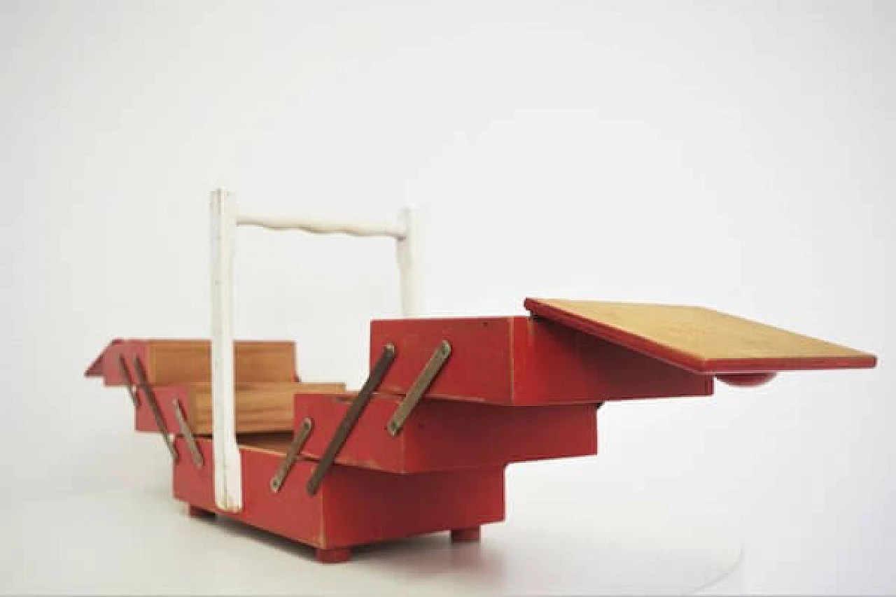 Scatola da sarto in legno, anni '60 1407025