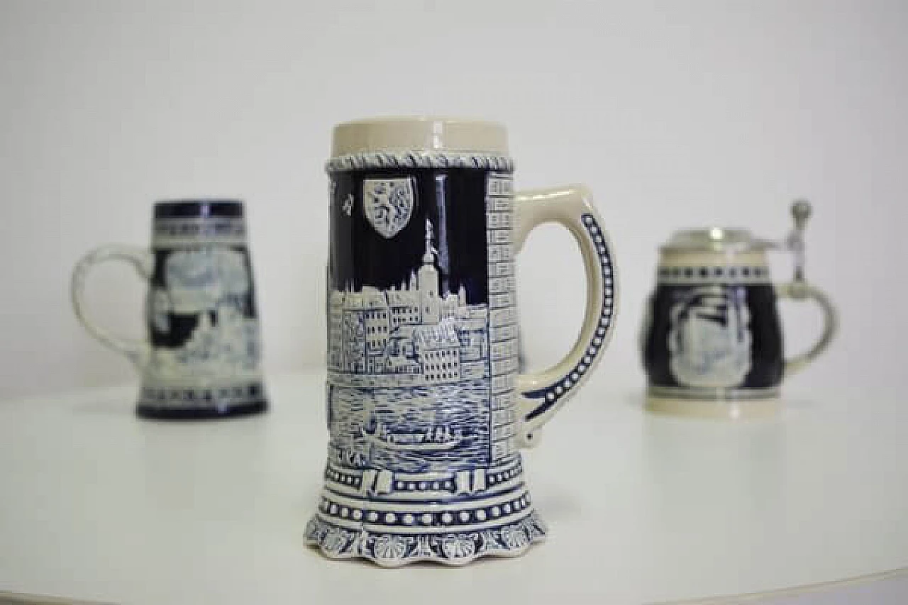 4 Porcelain beer mugs, 1980s 1407025