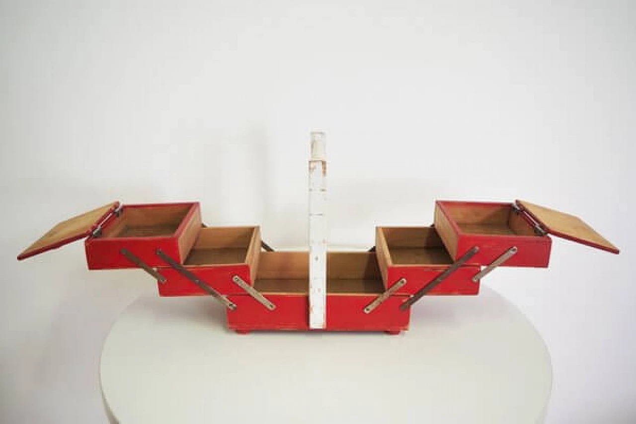 Scatola da sarto in legno, anni '60 1407027