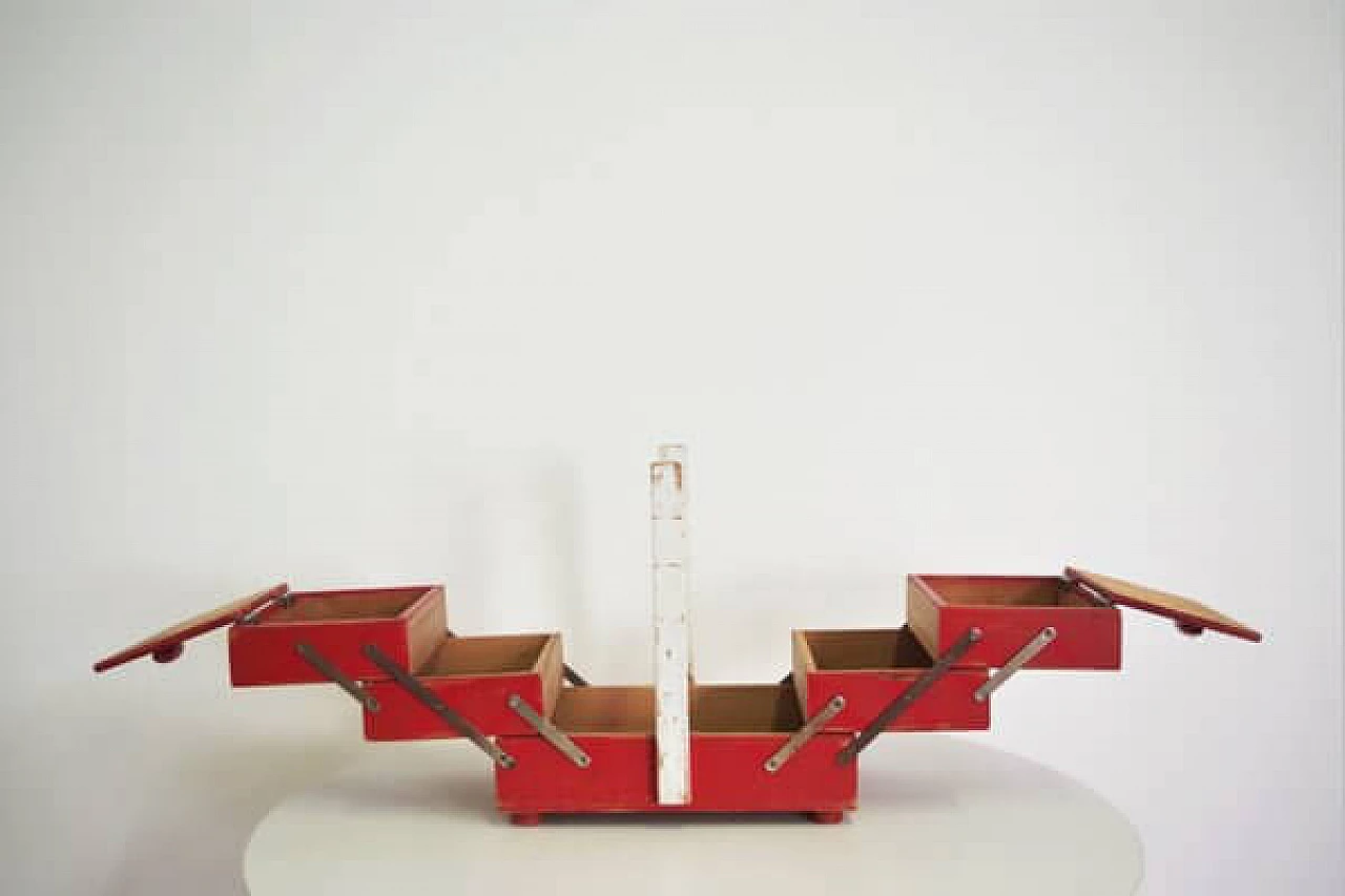 Scatola da sarto in legno, anni '60 1407030