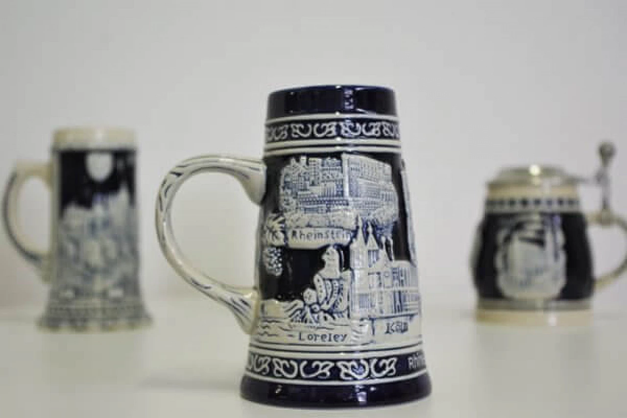 4 Porcelain beer mugs, 1980s 1407032