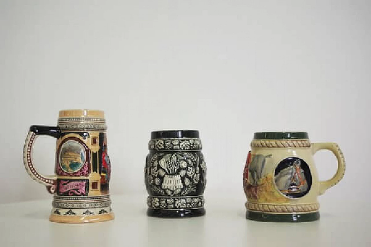 3 Porcelain beer mugs, 1980s 1407035