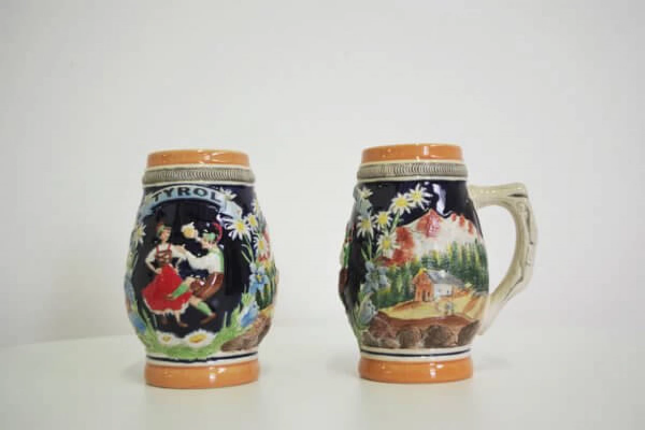 Pair of porcelain tyrolean mugs, 1980s 1407039