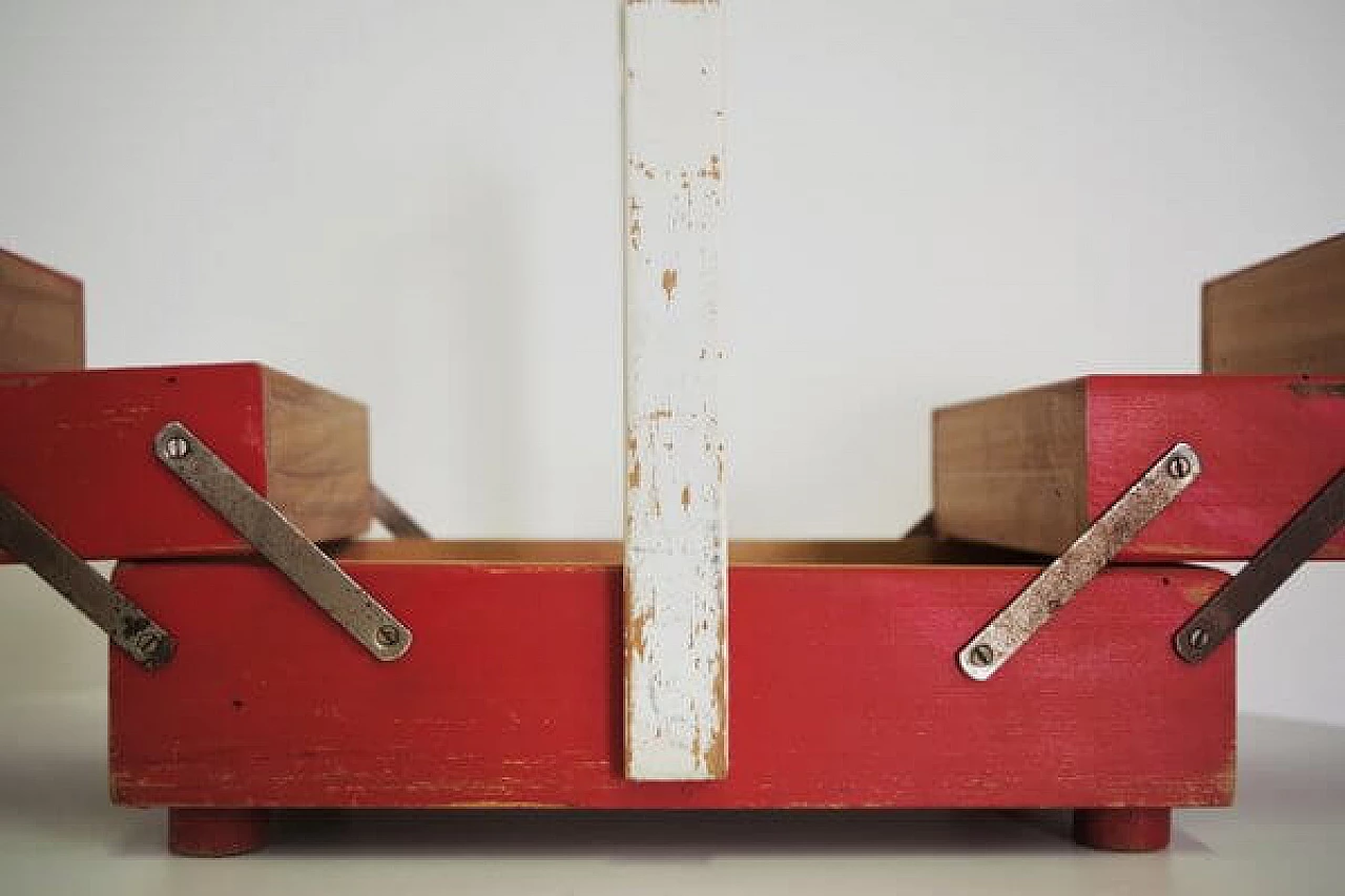 Scatola da sarto in legno, anni '60 1407042