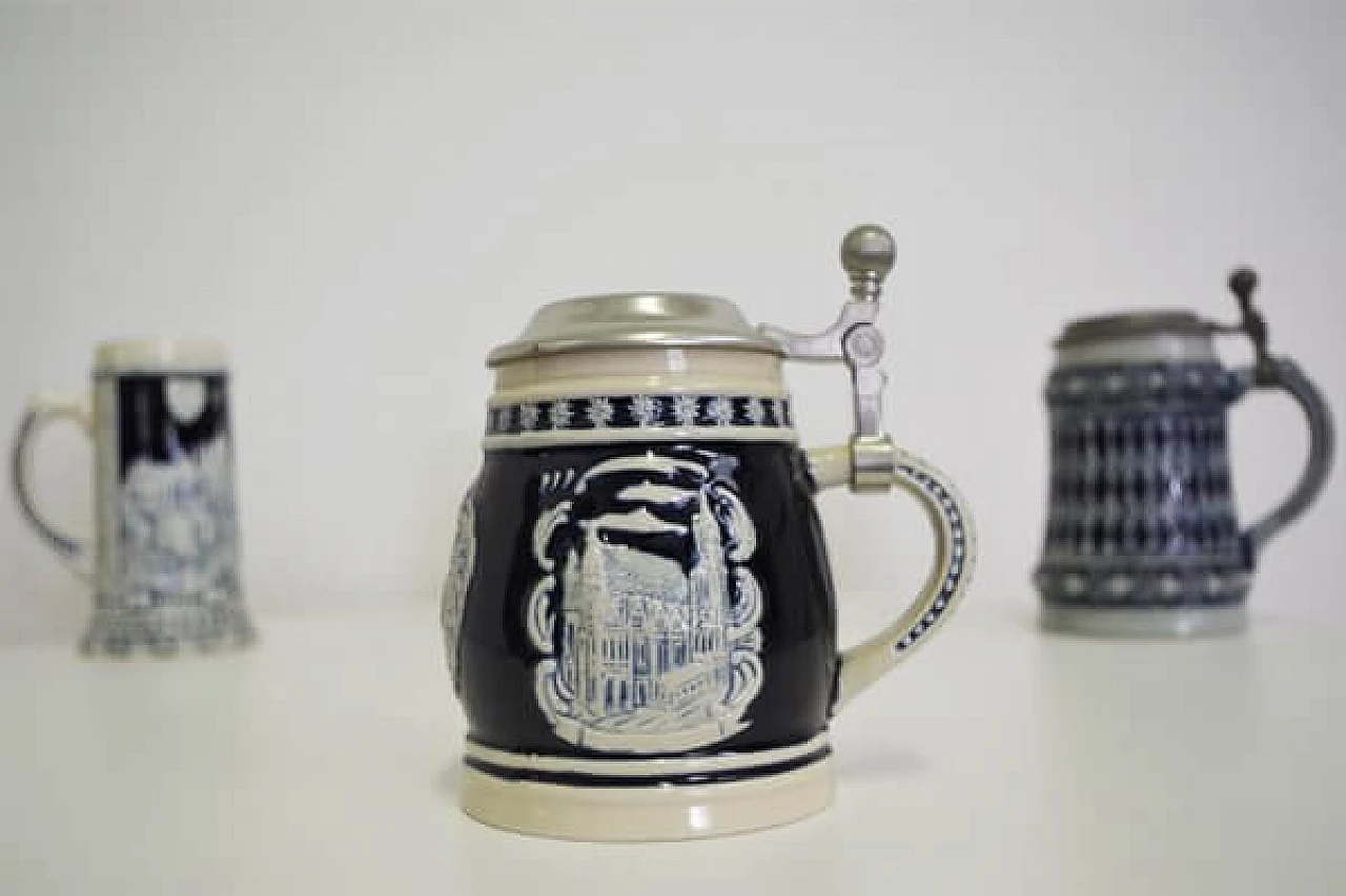 4 Porcelain beer mugs, 1980s 1407044