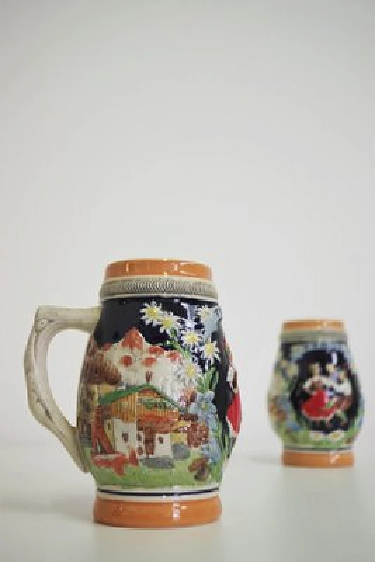 Pair of porcelain tyrolean mugs, 1980s 1407046