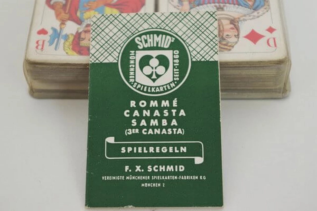 Blocco da viaggio con carte da gioco di Schmids Munchen Spielkarten, anni '60 1407054