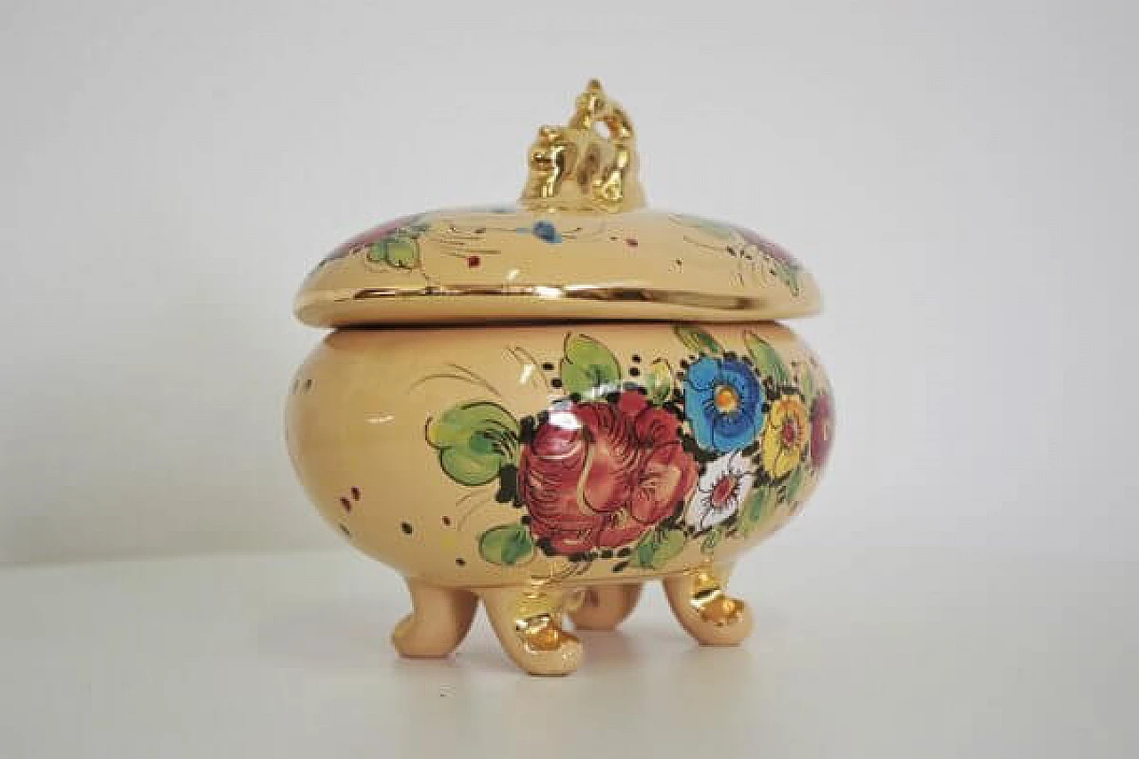 Vaso Dolli di Gualdo Tadino in ceramica decorata, anni '70 1407060