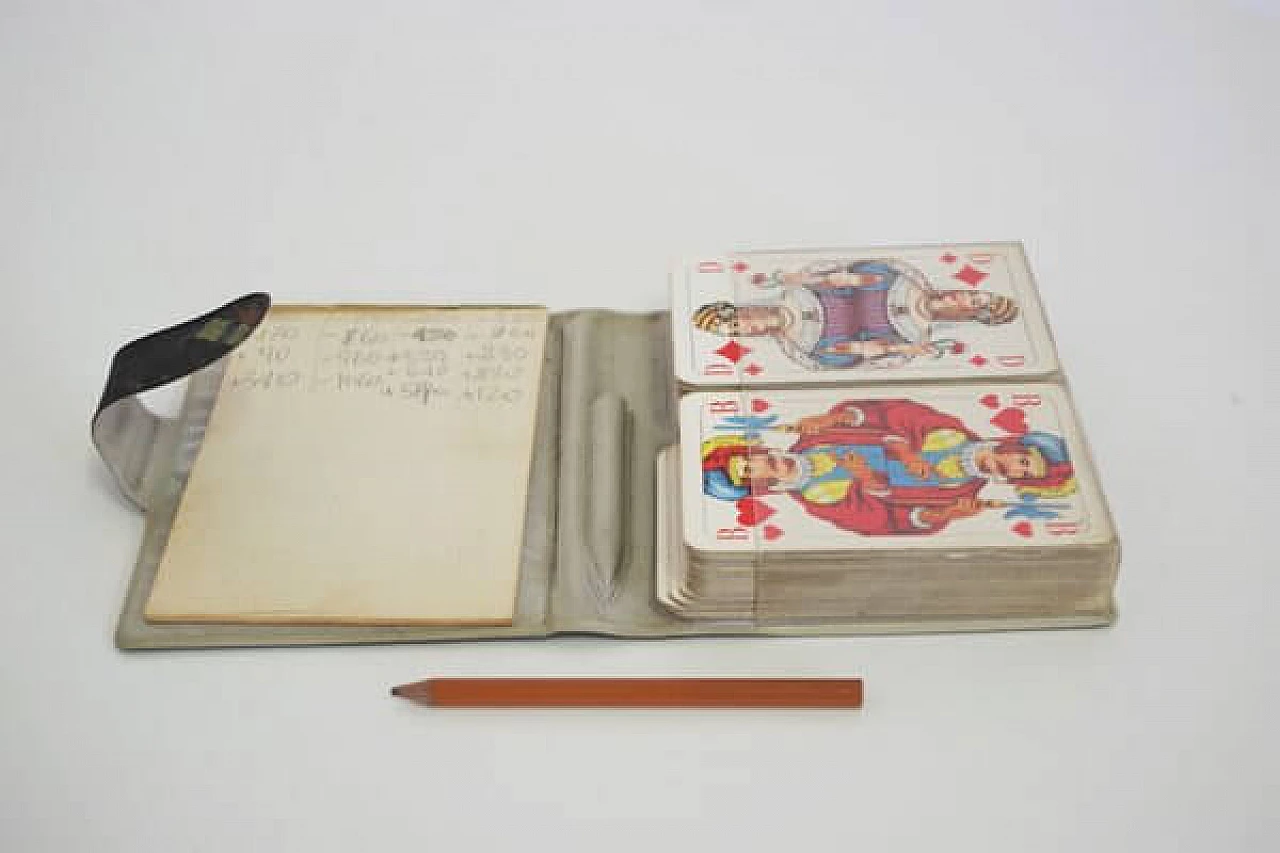 Blocco da viaggio con carte da gioco di Schmids Munchen Spielkarten, anni '60 1407069