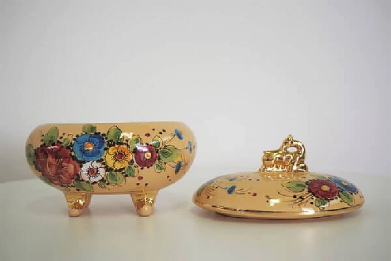 Vaso Dolli di Gualdo Tadino in ceramica decorata, anni '70 1407083
