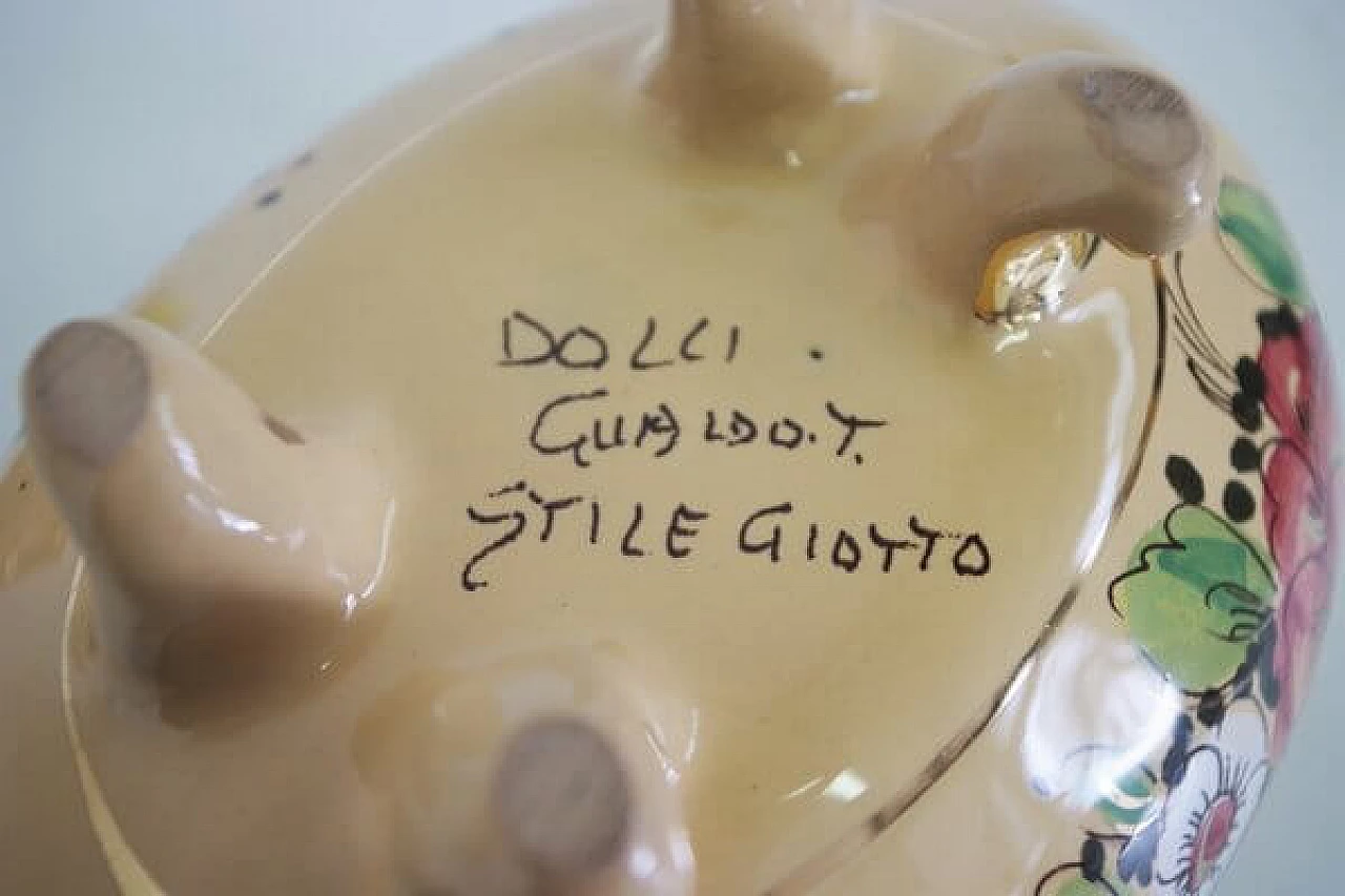 Vaso Dolli di Gualdo Tadino in ceramica decorata, anni '70 1407089
