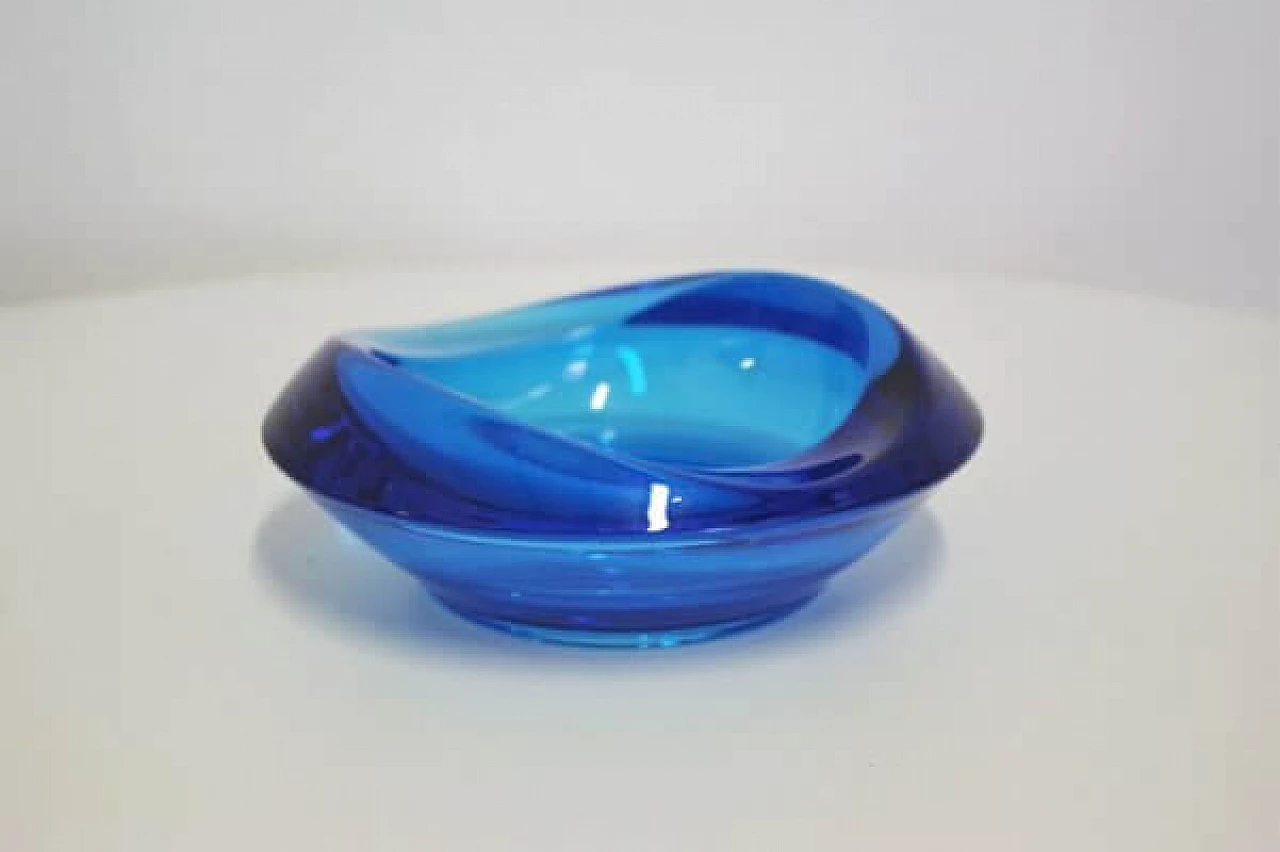 Blue colored glass ashtray, 1970s 1407096