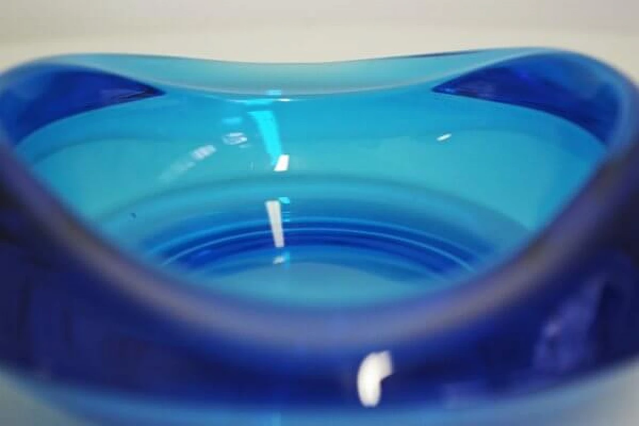 Blue colored glass ashtray, 1970s 1407097
