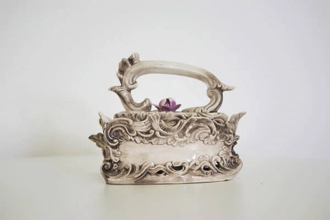 Ceramic clothes iron from Capodimonte, 1960s 1407099