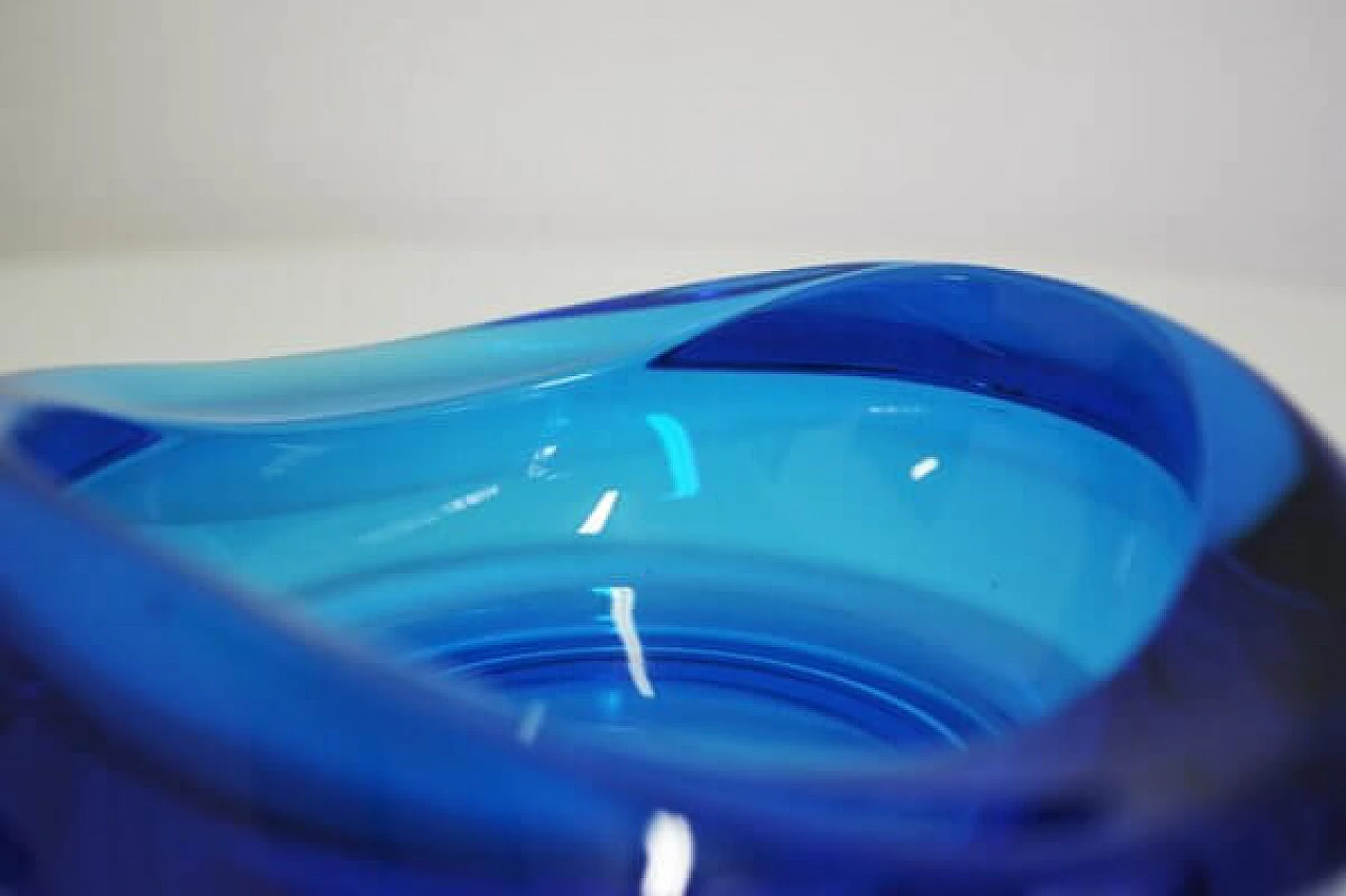 Blue colored glass ashtray, 1970s 1407099