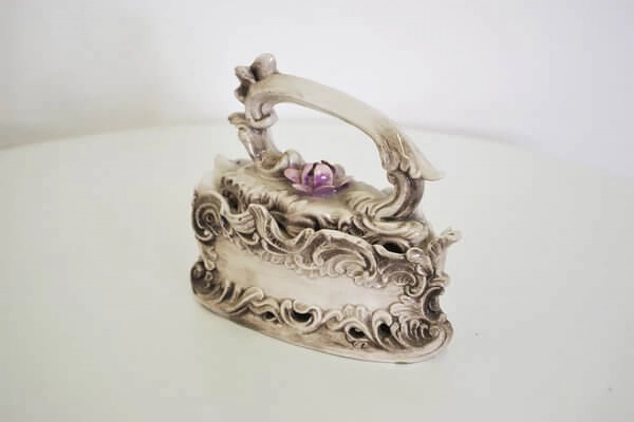 Ceramic clothes iron from Capodimonte, 1960s 1407101