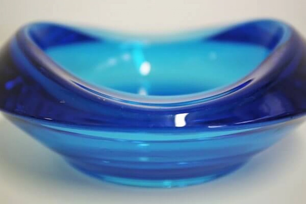 Blue colored glass ashtray, 1970s 1407101